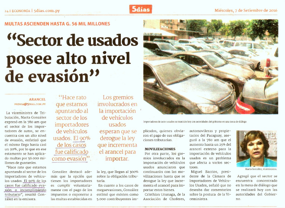 Sector de usados posee alto nivel de evasión