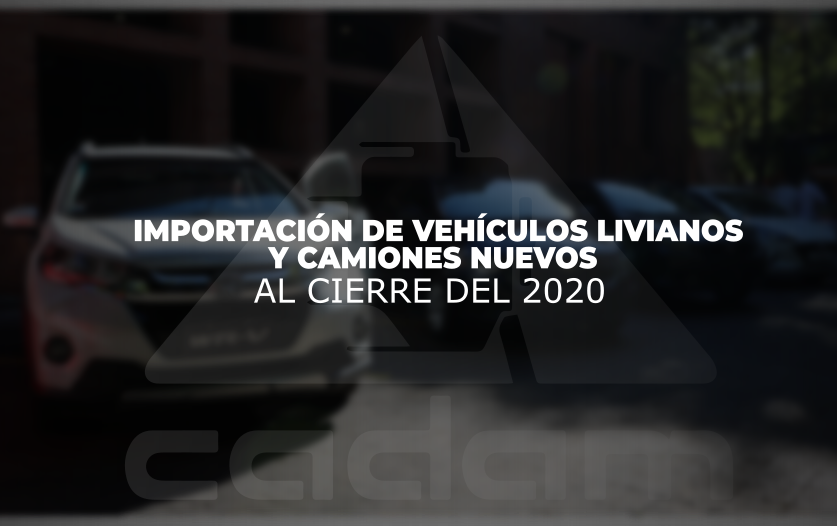 Descendió 24% la importación de vehículos livianos y camiones nuevos, al cierre del 2020