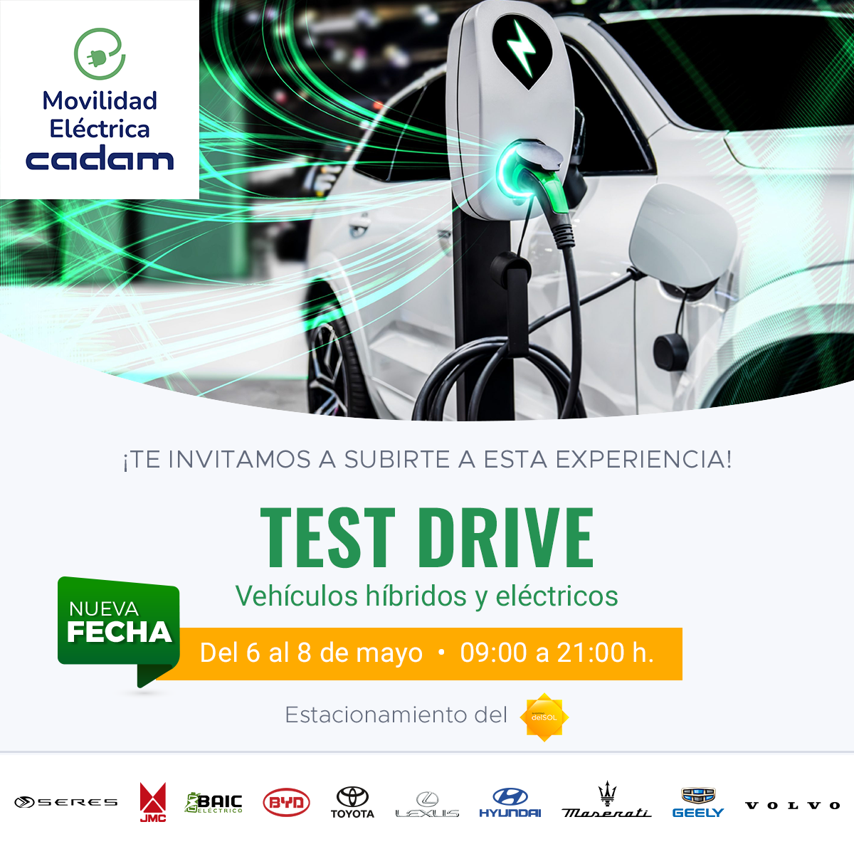 Test Drive de Autos Híbridos y Eléctricos, a realizarse  del 6 al 8 de mayo.